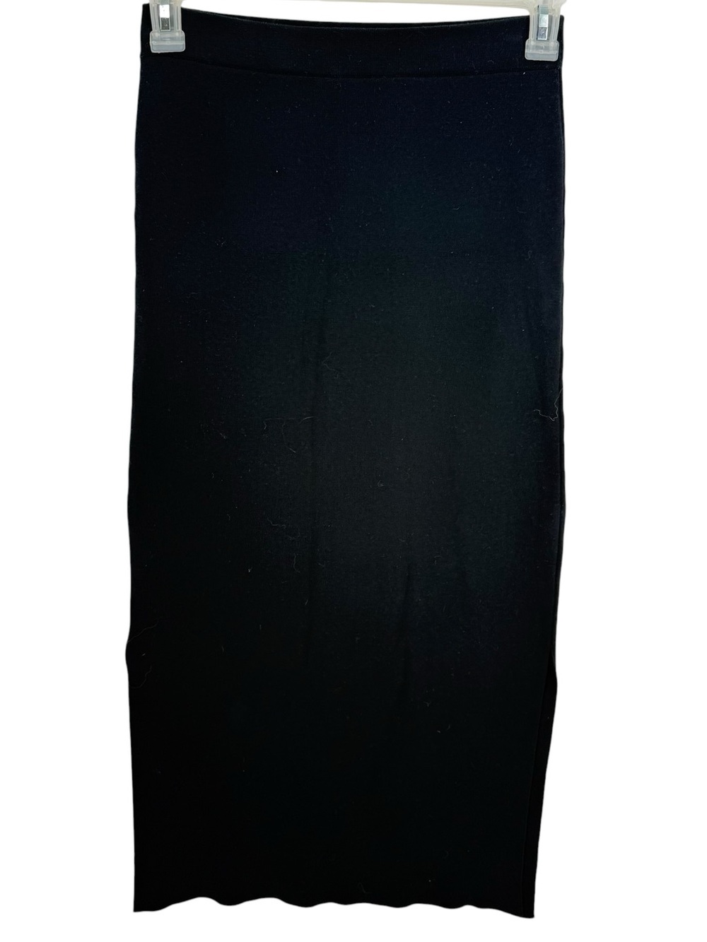 Peruvian Connection Pima Cotton Knit Skirt Black Size S Long Stretch Minimalist